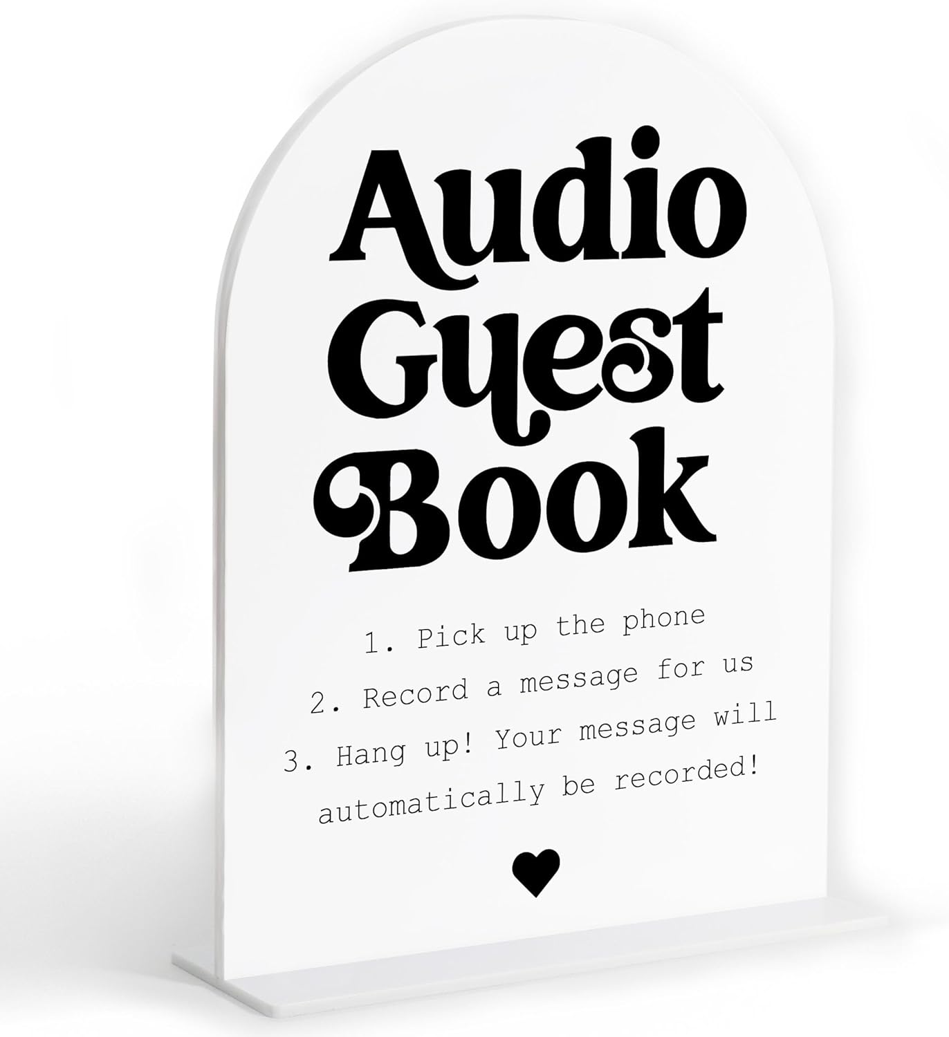 Audio Guest Book Sign, White Arch Acrylic Wedding Sign, Audio Guest Book Wedding Phone, Bridal Shower Decor, Engagement Party Decor, Centerpiece Table Decorations Party for Bride and Groom-14