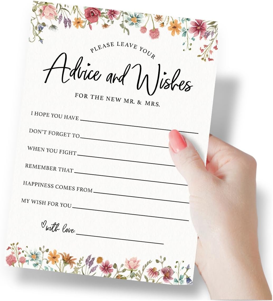 Printed Party Bridal Shower Game Set – 4 Fun Games and Activities for 30 Guests, Includes Bingo, He Said She Said, Bride & Groom Trivia, and Wedding Phrase Guessing Game, Love In Bloom Wildflower Design