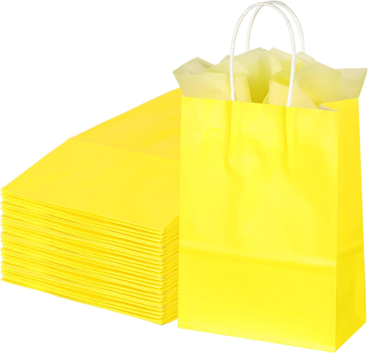 BLEWINDZ 32 Pieces Gift Bags with 32 Tissues, 8 Colors Party Favor Bags with Handles, Rainbow Gift Bag for Wedding, Birthday, Party Supplies and Gifts