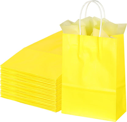 BLEWINDZ 32 Pieces Gift Bags with 32 Tissues, 8 Colors Party Favor Bags with Handles, Rainbow Gift Bag for Wedding, Birthday, Party Supplies and Gifts