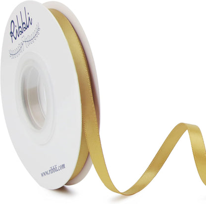 Ribbli Double Faced White Satin Ribbon,3/8” x Continuous 25 Yards,Fabric Ribbon use for Bows Bouquet,Gift Wrapping,Floral Arrangement