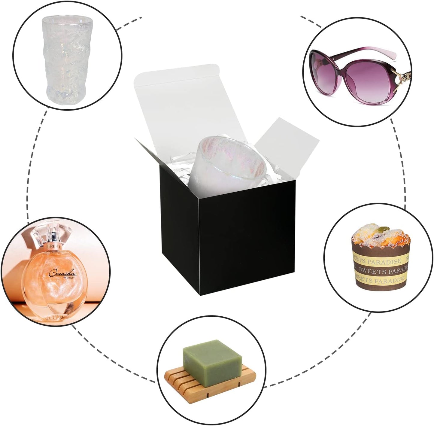 100 Pack Small Gift Boxes, 2x2x2 Inches Favor Boxes Gold Paper Gift Boxes with Lids for Presents, Crafting, Cupcake Boxes, Gifts, Candy Boxes for Wedding Party Bridal Shower Baby Shower Favors