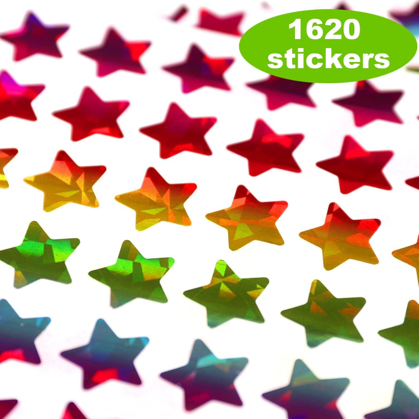 1620 Pcs Holographic Rainbow Small Star Stickers for Kids Reward, Behavior Chart, Student Planner and School Classroom Teacher Supplies, 0.6" Diameter