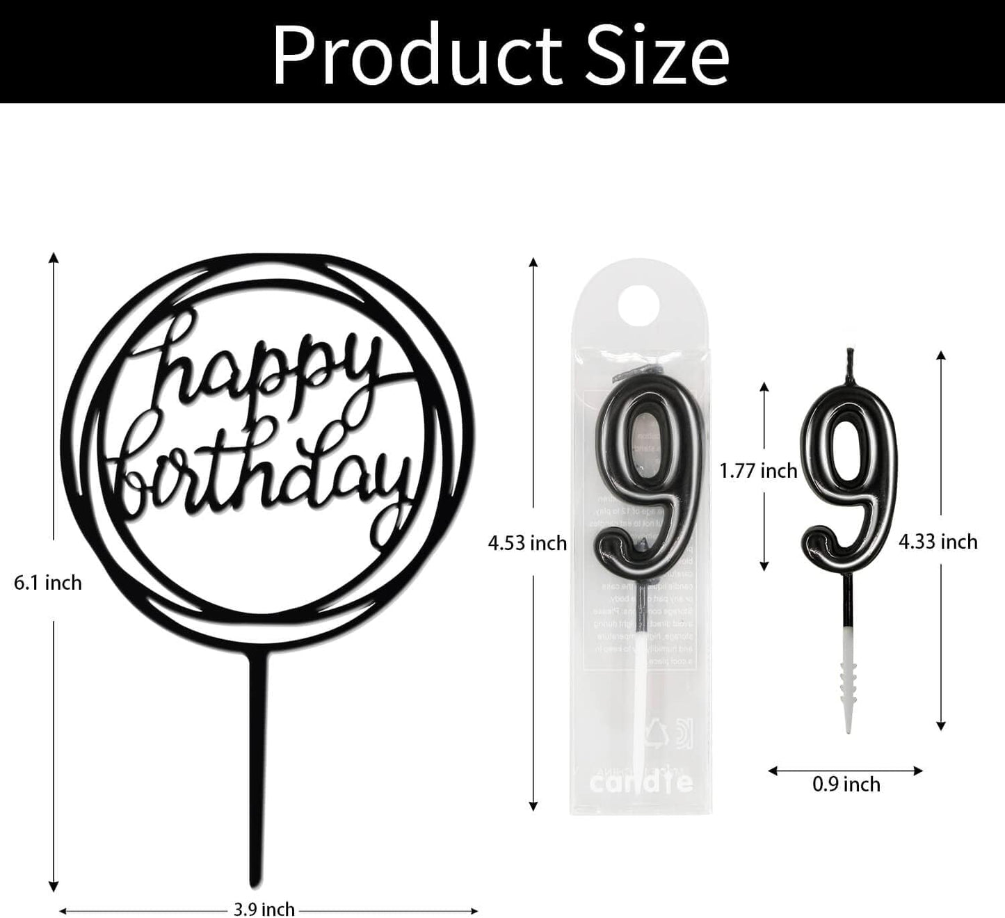 10-Piece Number Birthday Candles - Glitter Cake Toppers for Birthday & Wedding Parties