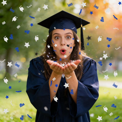 Black Gold Graduation Confetti Class of 2026 Black Graduation Cap, 200Pcs Glitter Stars Confetti Sprinkles, Table Congrats Grad Confetti for Graduation Party Table Decorations
