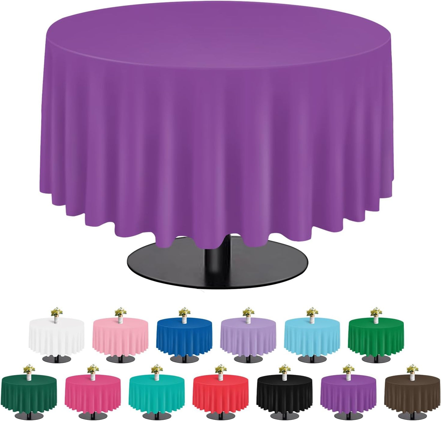 tujol Royal Blue 6 Pack Plastic Table Cloth 54" x 108", Disposable Tablecloths Rectangle Table Cover, Plastic Tablecloths for Parties
