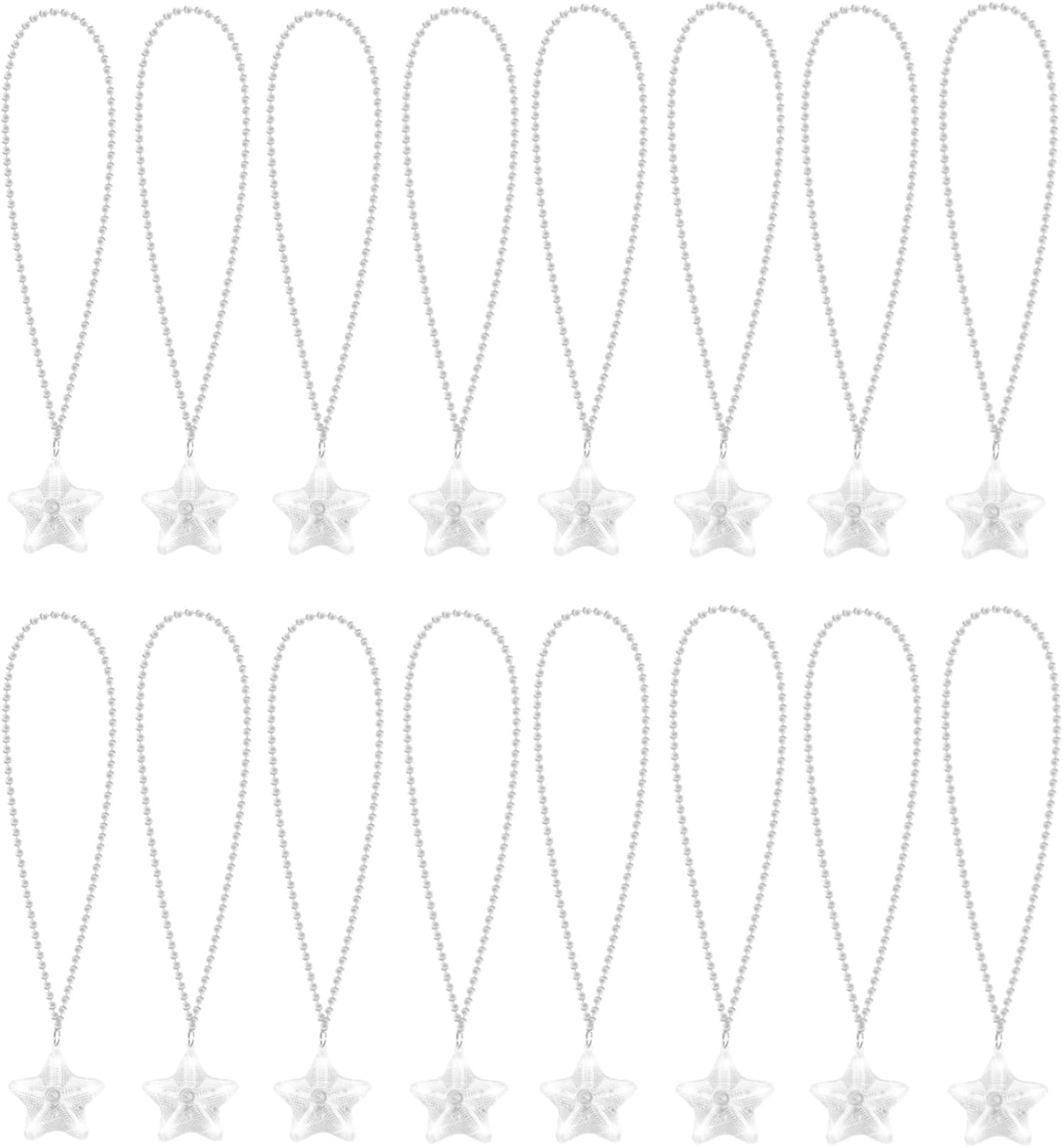 16 Pack Light Up Necklaces Flashing Star Bead Necklaces Glow In The Dark Party Supplies for Weddings Birthday Valentines Mardi Gras July 4th Halloween Christmas