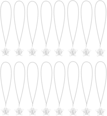 16 Pack Light Up Necklaces Flashing Star Bead Necklaces Glow In The Dark Party Supplies for Weddings Birthday Valentines Mardi Gras July 4th Halloween Christmas
