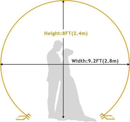 Wokceer Round Backdrop Stand 8FT Gold Wedding Arch Metal Circle Balloon Arch Stand for Birthday Party Wedding Bridal Shower Anniversary Ceremony