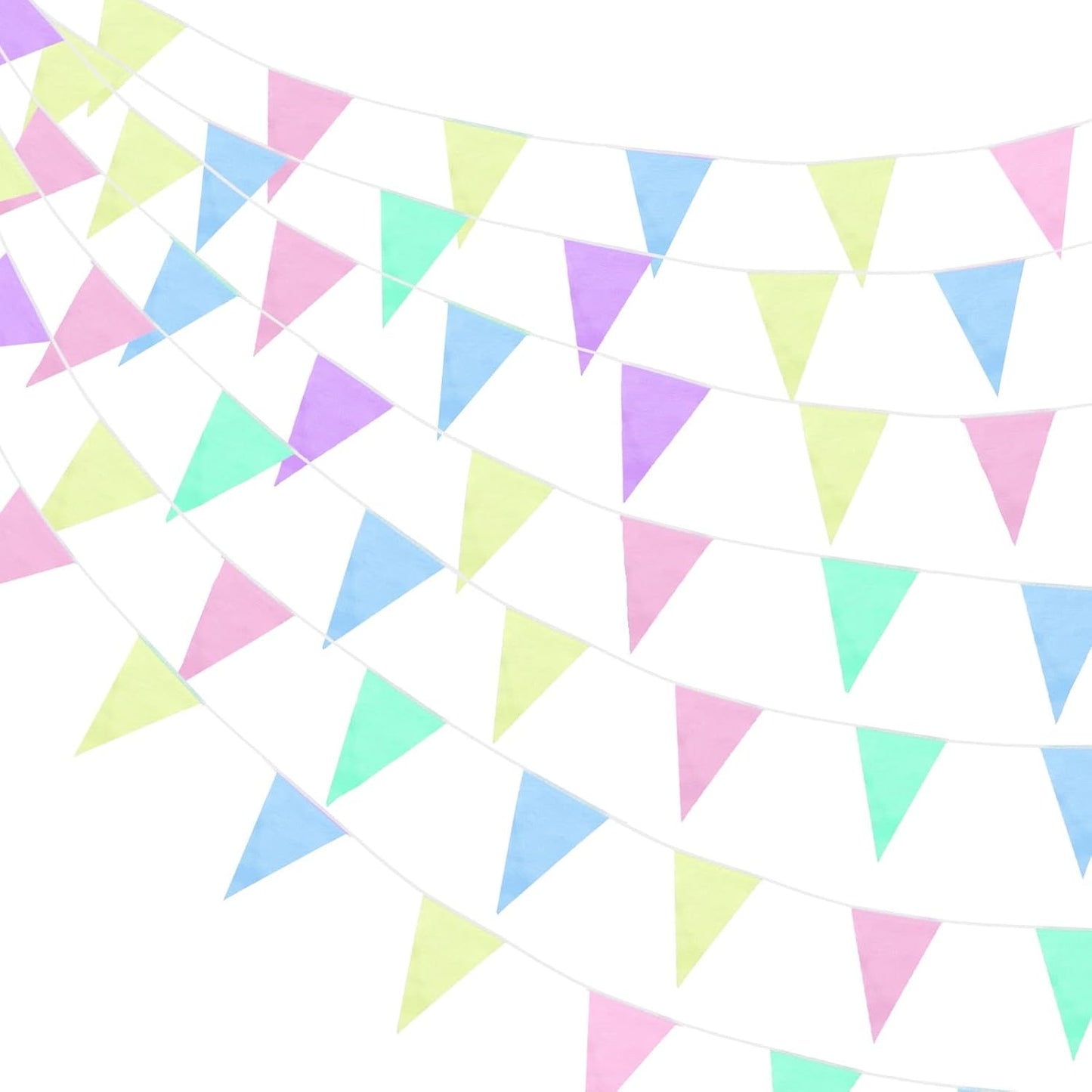 Hahafelt 100 Feet Pennant Banners Flags 75 Solid String Triangle Flags for Grand Opening, Carnival Theme Birthday Party Decoration Outdoor Events Classroom Decoration(Pink)