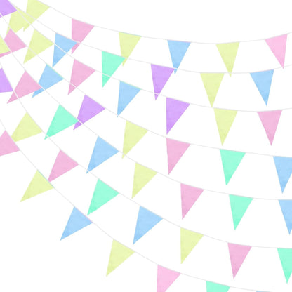 Hahafelt 100 Feet Pennant Banners Flags 75 Solid String Triangle Flags for Grand Opening, Carnival Theme Birthday Party Decoration Outdoor Events Classroom Decoration(Pink)