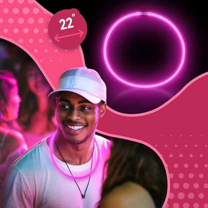 Windy City Novelties 22” Glow Stick Necklaces – 50 Pack for Summer Parties, Camping & July 4th Celebrations (Purple)
