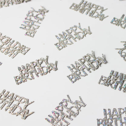 Pink Happy Birthday Confetti - Girl Birthday Party Decorations - Light Pink Glitter Scatters for Baby Girl Party Table Decor Supplies - 100PC
