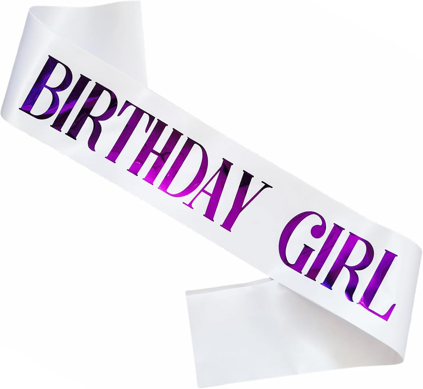 Birthday Girl Sash, Pink Foil White Birthday Sash for Girl Sweet 16th 18th 20th 21st 30th Fun Birthday Party Gifts Favors Decorations