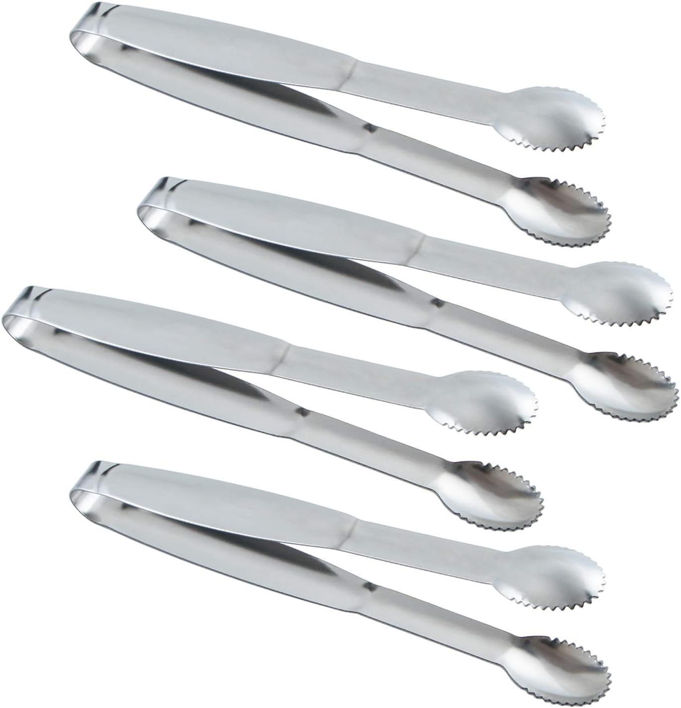 MSY BIGSUNNY Durable Stainless Steel Ice Tongs, 7 inch Sugar Cube Serving Tongs, Set of 2