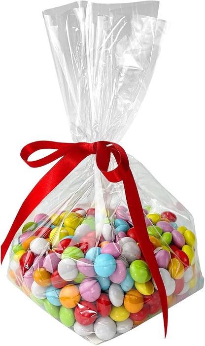 Gusseted Flat Bottom Cellophane Bags with Paper Insert 50Pcs 4x2x8 Inches Smore Bags