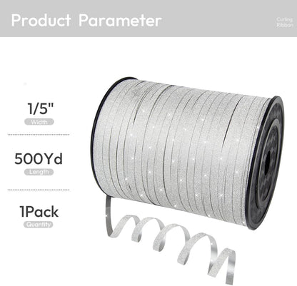 500 Yards White Curling Ribbon for Gift Wrapping, 1/5 inch Wide Balloon Ribbon String for Florist Flower, Crafts, Wreaths, Christmas, Birthday Party, Wedding