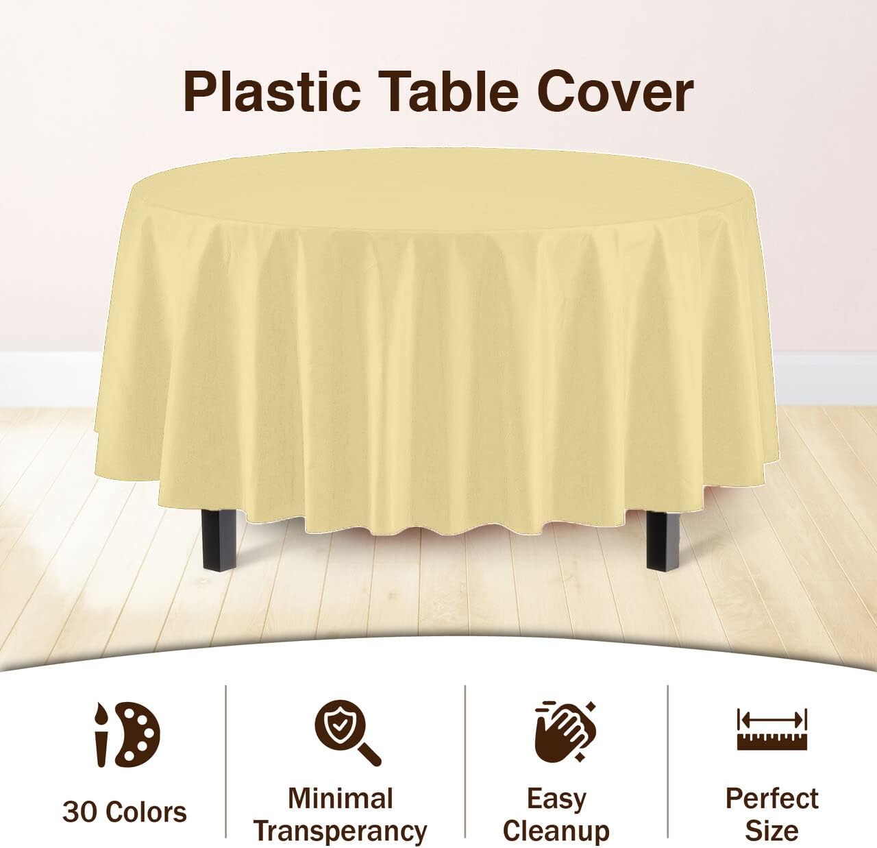 Exquisite Party Solids 6-Pack Premium Plastic Tablecloth 54in. x 108in. Rectangle Plastic Table Cover - Navy