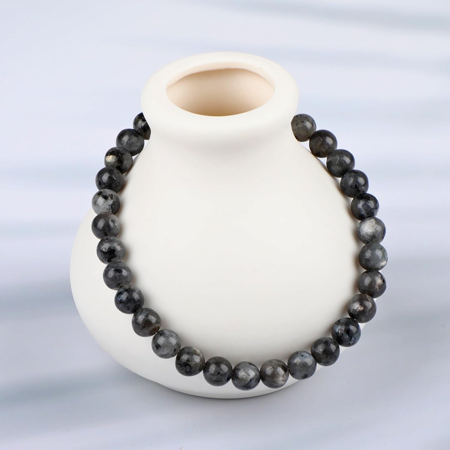 LPBeads Handmade Natural Gemstone Stretch Elastic Bracelet Healing Crystal Round Stone Beads Jewelry Gifts for Women Men