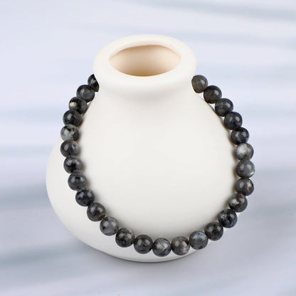 LPBeads Handmade Natural Gemstone Stretch Elastic Bracelet Healing Crystal Round Stone Beads Jewelry Gifts for Women Men