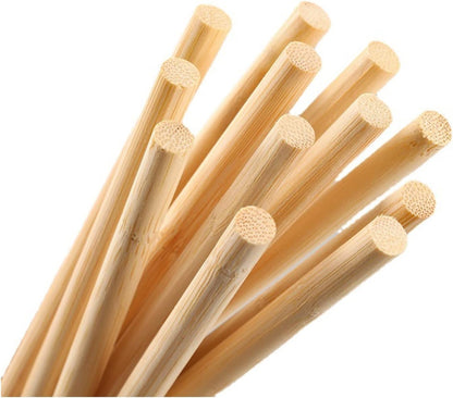 HOPELF 50PCS Bamboo Dowel Rods - 1/4 x 12 Inch, Assorted Hardwood Sticks for Crafts, Cake Dowels & DIY Projects