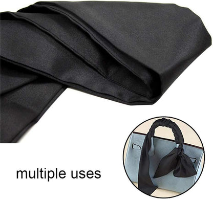 2Pcs Satin Eye Mask Sleep Mask, Adjustable Blindfold Soft Satin Eye Covers Gift for Travel, Nap, Meditation,157cm/62inch (Black+Pink)
