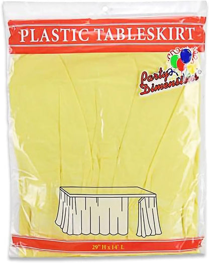 Party Dimensions Plastic Table Skirt, 29-Inches by 14-Feet - White - 6 Pack