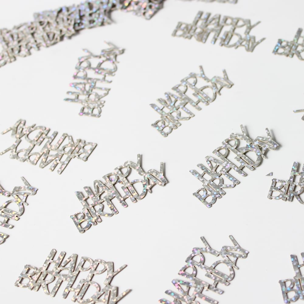 Pink Happy Birthday Confetti - Girl Birthday Party Decorations - Light Pink Glitter Scatters for Baby Girl Party Table Decor Supplies - 100PC
