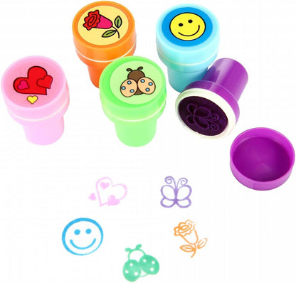 LUCKYBIRD Self-Inking Stamps for Kids - Heart Toy Stamp Set, Funny Plastic Stamps, 26 Count