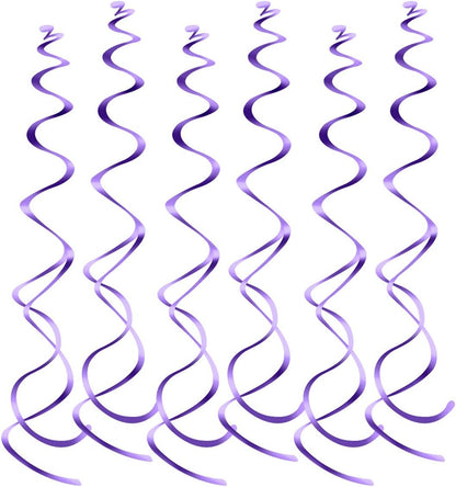 Easy Hang Spiral Ceiling Decorations - 12 Pack with Hooks, 74cm PVC Swirls for Instant Birthday, Wedding & Party Decor, Tool-Free Setup