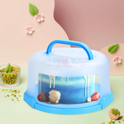 Cake Carrier with Lid and Handle, Fit 10’’ Cake Stand with Lid, Cake Transport Storage Container, Cake Containers Cover Stand with Lids, 3 Secure Side Closures (Pink)
