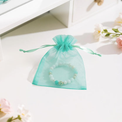 joycraft 50Pcs Organza Bags, 2x3 inch Gift Favor Bags, White Wedding Favor Bags, Jewelry Pouches with Drawstring, Mesh Bags Drawstring for Jewelry, Festival, Makeup, Candy, Desserts