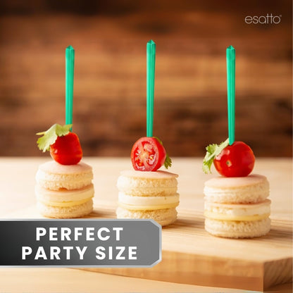 1000 Pcs Cocktail Picks Prism 7.62cm (3") - Sleek, Stylish Garnish for Cocktails, Perfect Plastic Toothpicks for Appetizers & Drinks, Versatile Fancy Skewers Food Pick for Charcuterie Parties