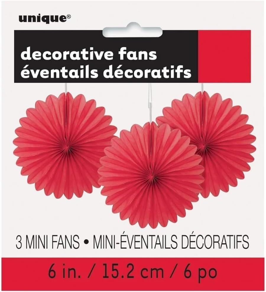 Sunflower Yellow Hanging Tissue Paper Fans - 6'', 3 Count - Perfect for Parties & Home Decor