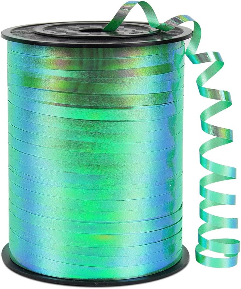 KMER LIFE White Crimped Curling Ribbon, 1/5" Wide x 500 Yards Christmas Curling Ribbons for Gift Wrapping, Party Decoration, Balloon String, Crafting, Balloon Ribbons for Florist Flower (1 Roll)