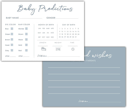 Baby Predictions and Advice Cards, 5" x 7" Pink Baby Shower Predictions Cards, Daily Party Games & Activities Favors for Newparents - G08