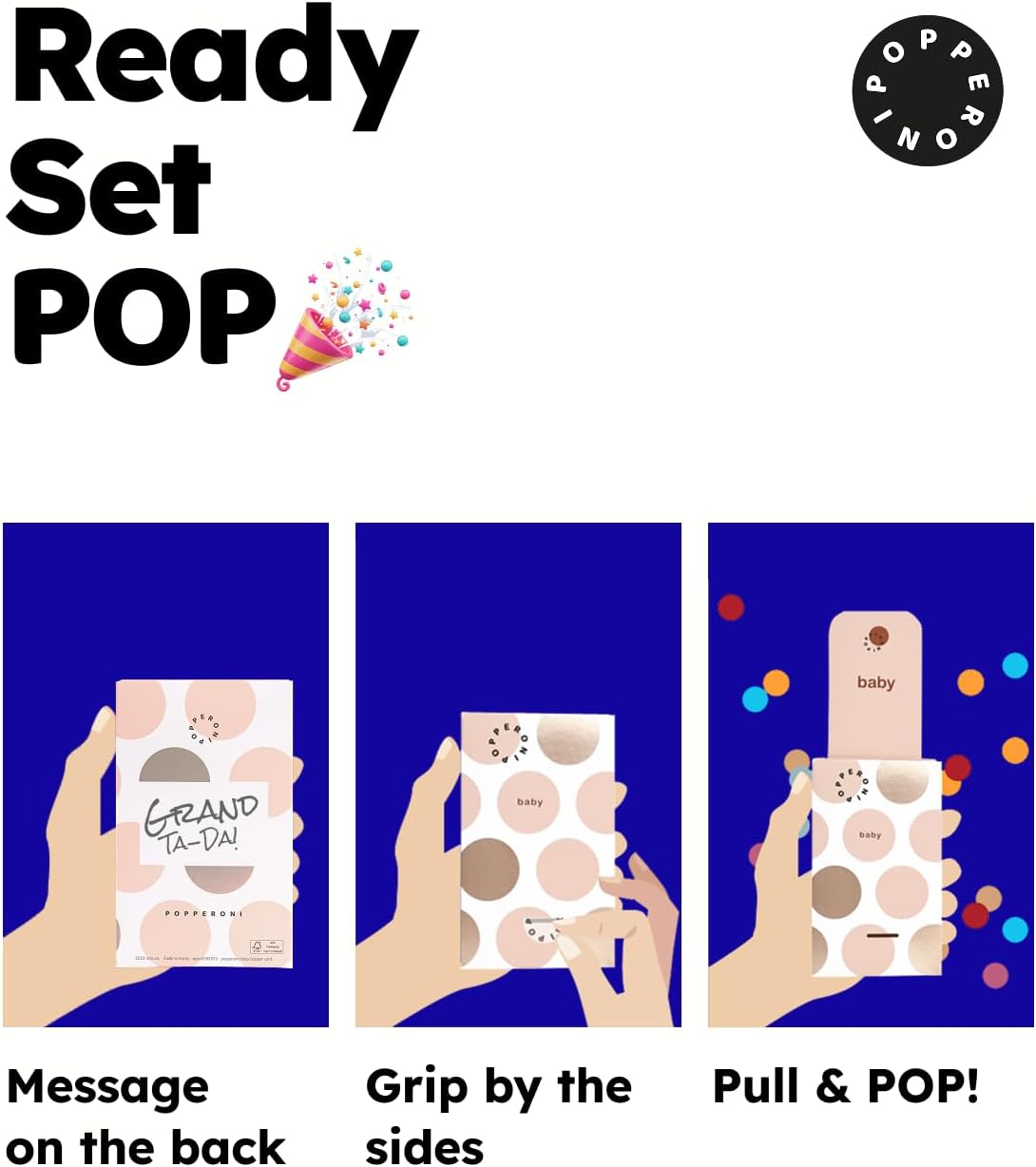 Confetti Popper Birthday Card Pop Up Surprise Greeting Cards Funny Congratulations Gift Idea for Party