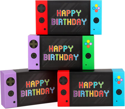 Video Game Party Decorations 16 Pack Video Game Party Favor Boxes Happy Birthday Game Paper Party Boxes for Kids Boys 8-12 Video Game Birthday Party Decorations Supplies Goodie Treat Candy Gift Bags
