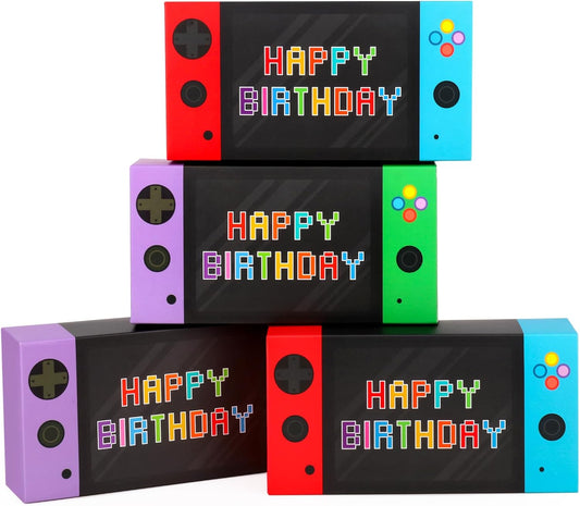 Video Game Party Decorations 16 Pack Video Game Party Favor Boxes Happy Birthday Game Paper Party Boxes for Kids Boys 8-12 Video Game Birthday Party Decorations Supplies Goodie Treat Candy Gift Bags