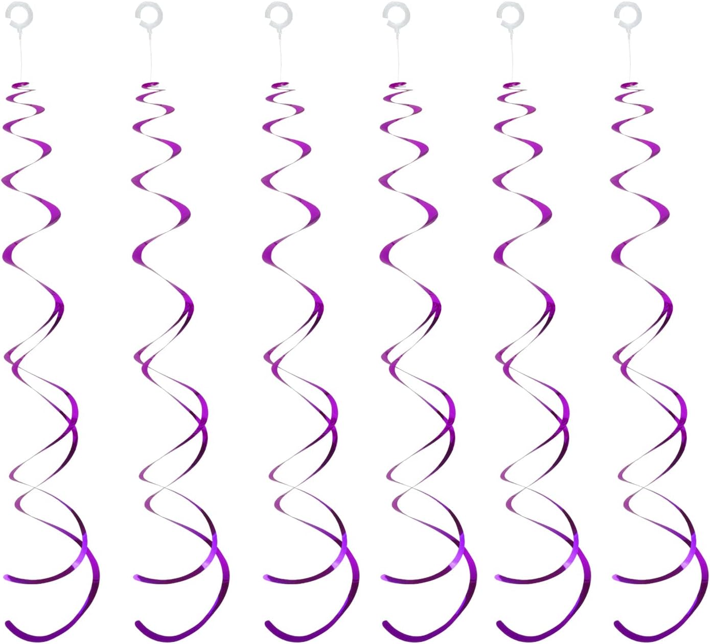 30 Pieces Iridescent White Hanging Swirls, Foil Swirl Hanging Decorations Plastic Steamers for Ceiling, Dangling Whirls Wedding Baby Shower Birthday Party Decorations