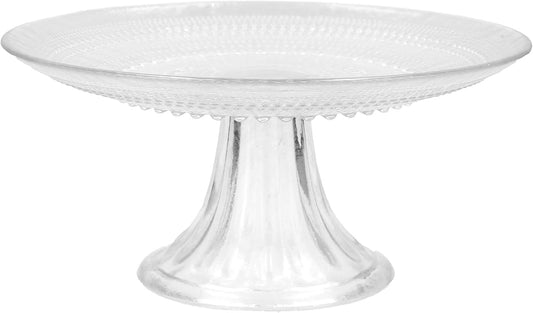 FORTESSA Jupiter Beaded Hobnail Glass Vintage Themed Collection, 13 Inch Vintage Cake Stand, Dishwasher-Safe, Glass Cake Stand, Pink