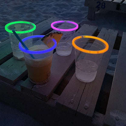 Glo Pro GLOW PARTY CUPS 16oz with Glow Sticks – Neon Light Up Cups for Glow Party, Blacklight Party Supplies for Birthdays, Bars, Weddings & Events