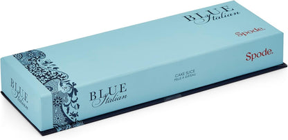 Spode Blue Italian Cake Server - 10 Inch Porcelain Dessert Knife for Slicing Cakes, Pies, Pastries