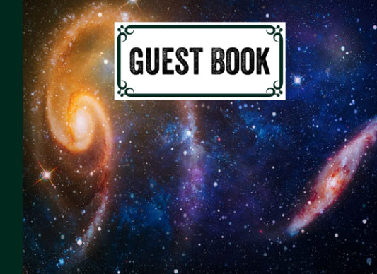 Guest Book: Premium Space Galaxy Cover Guest Book, Guest book for Your Birthday Party, Anniversary, Bridal Shower, Visitors - 150 Pages, Size 8.25" x 6" by Jason A Pierce