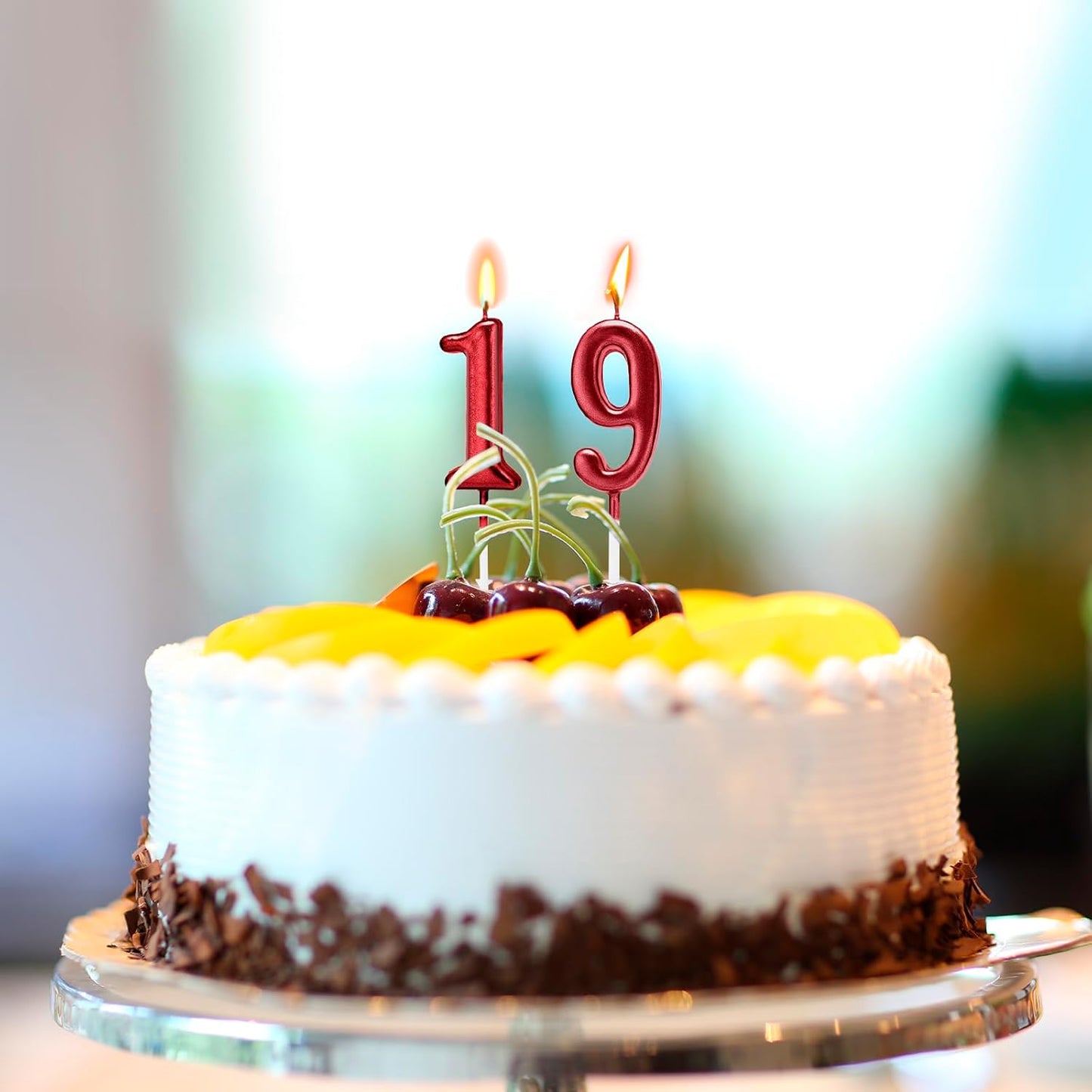 Beanlieve 10-Pieces Numeral Birthday Candles - Cake Numeral Candles Number 0-9 Glitter Cake Topper Decoration for Birthday,Wedding Anniversary,Party Celebration (Colourful)