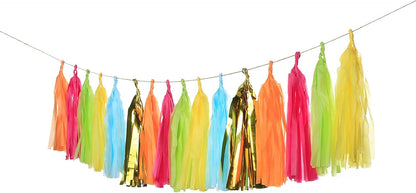 Meetppy 30PCS Mexican Fiesta Cactus Tassel Garland Tissue Paper Tassels Banner DIY Kit Baby Shower Party Fiesta Bachelorette Llama Party Decorations
