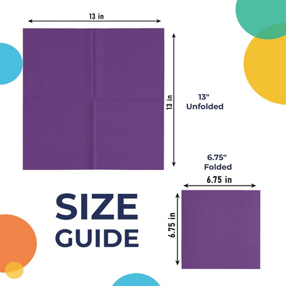 Party Solids Purple Paper Napkins Disposable Everyday 50 Pcs 2 Ply Purple Dinner Napkins Paper Everyday For Parties & Party Supplies