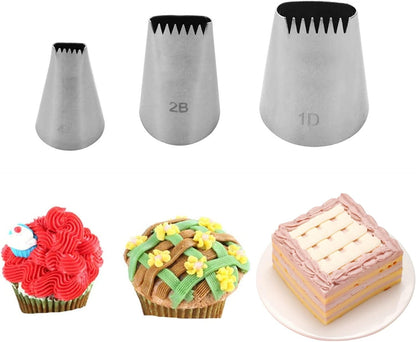 Piping Tips For Cake Decorating, Stainless Steel Icing Piping Nozzles For Pastry Fondant Decorating Tools (C)