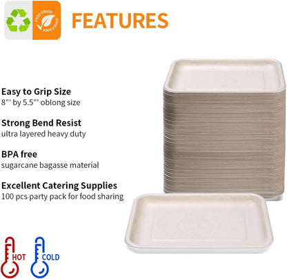Celel 50 Pack 14 inch Disposable Crawfish Trays, PFAS-Free Large Paper Plates 14 inch Food Trays for Seafood Boil, BBQ, Dessert, Seafood Boil Party Supplies