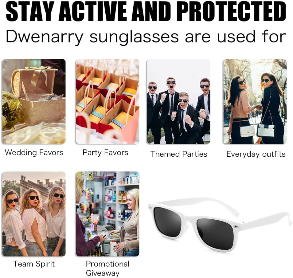 Party Sunglasses Bulk - Adult Retro Plastic Pack of 12 Vintage Sunglasses for Men Women - Party Favors